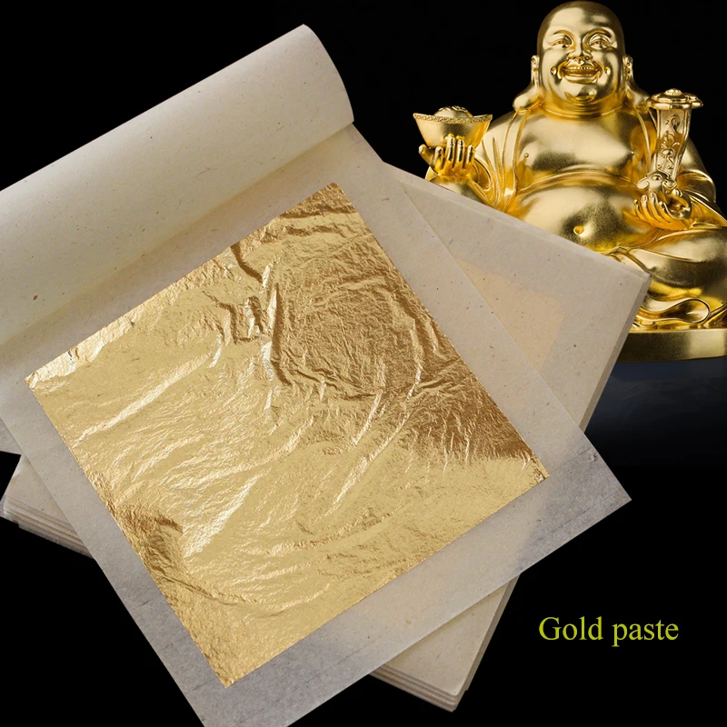 

300 Sheets 9.33X9.33cm 24K Edible Real Gold Leaf Foil Sheets Made of Genuine Gold, African Mask, Food Express Delivery