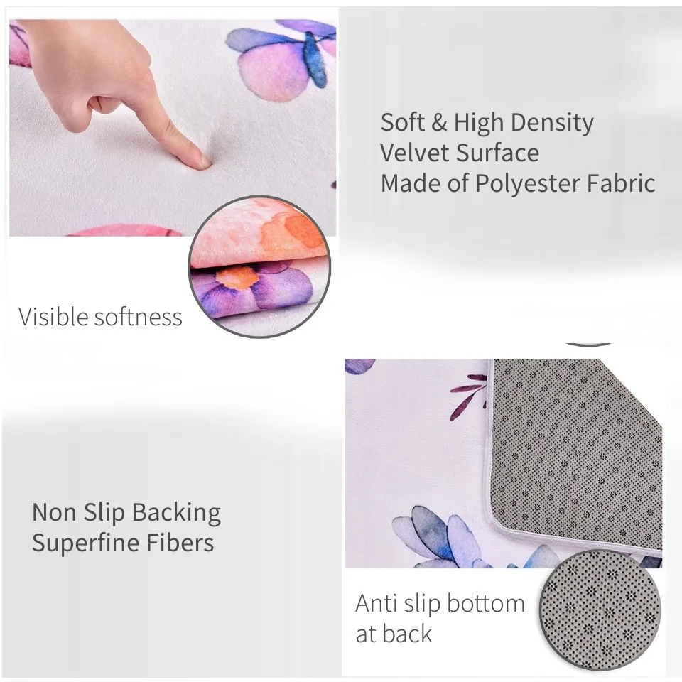 

3D Glacier Landscape Carpet Living Room Rug Soft Flannel Sponge Bedside Floor Mat For Children Room Decoration Bedroom Teen Room