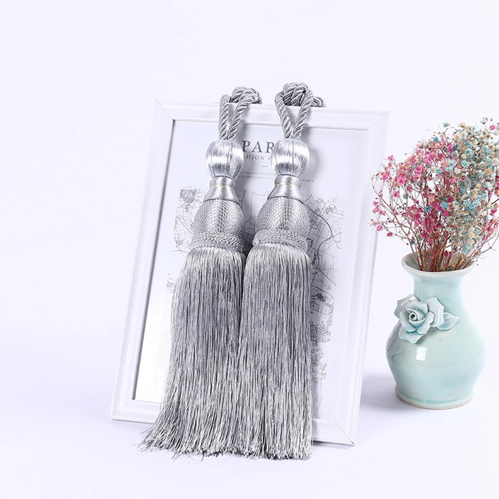 

2pcs Classic Fringe Curtain Tieback Hanging Tassel Curtain Belt Elegant House Decoration Curtains Holder Rope Bandage
