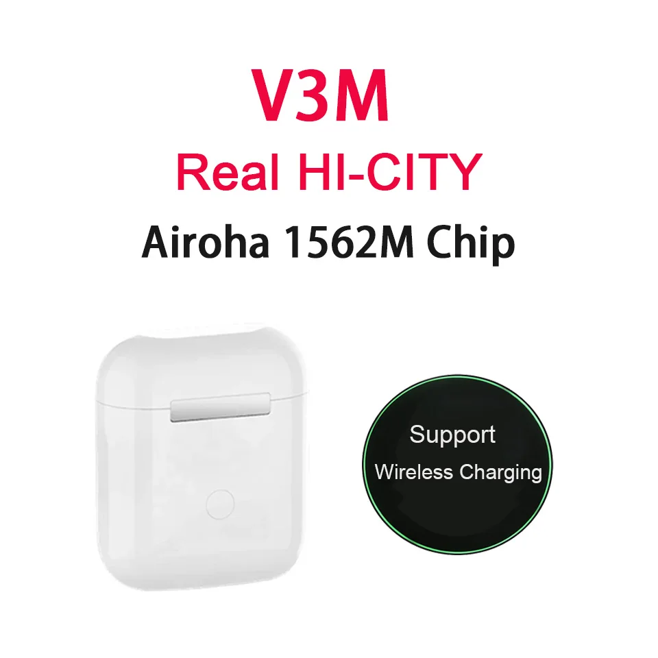 Настоящие беспроводные наушники V3M TWS Airoha 1562M с чипом и датчиком освещенности