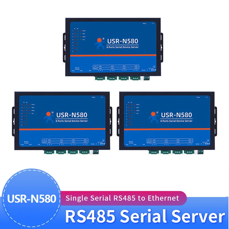 3 шт. USR-N580 промышленный преобразователь последовательного Ethernet 8