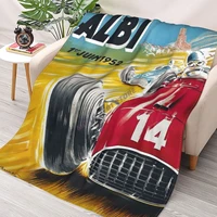 albi vintage 1952 grand prix auto racing advertising print throw blanket sherpa blanket cover bedding soft blankets