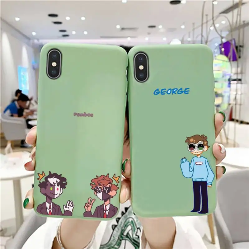

Dream Smp anime Original Liquid Silicone Phone Case for iphone 13 12 11 Pro Max X XS Max XR Solid Shell For iPhone 7 8 6 6S Plus