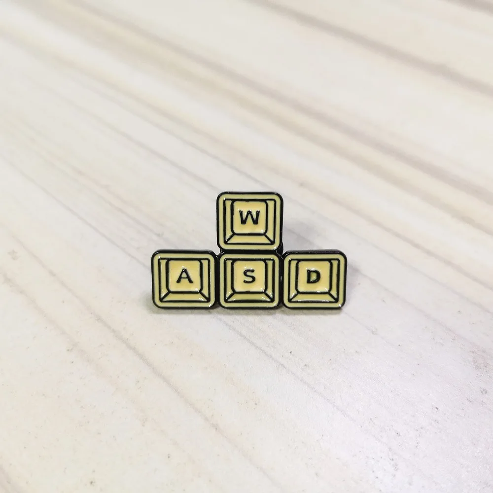 Эмалированная заколка для клавиатуры WASD 1 шт. броши игр значок на джинсовую