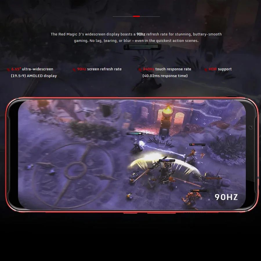 EU Version ZTE nubia Red Magic 3 Mobile Phone 8GB RAM 128GB ROM Snapdragon855 Octa Core 6.65"1080x2340p 5000mAh 48MP Android 9.0