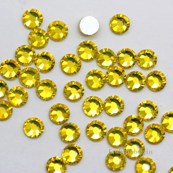 citrine Высокое качество ss16 43 цвета серебряный с плоской задней частью не горячей фиксации хрустальные стразы для украшения ногтей свадебные открытки для изготовления стеклянных камней - Цвет: citrine