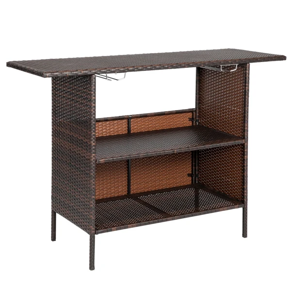 Mesa de Bar moderna, elegante y hermosa, Marr&oacute;n degradado, m&aacute;s f&aacute;cil de montar y ahora m&aacute;s resistente-3