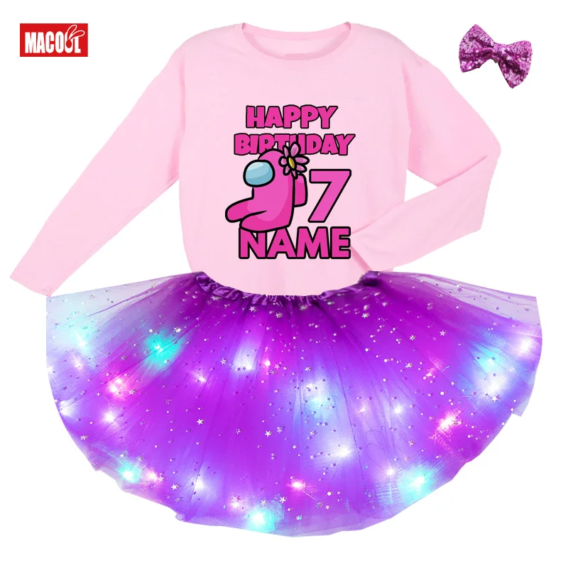 

2021 baby Girls LED Glitter Star Sequins Ballet Dance Tulle Tutu Skirt Flashing Light Up Stage Dance Wear Skirts for Adults Kids