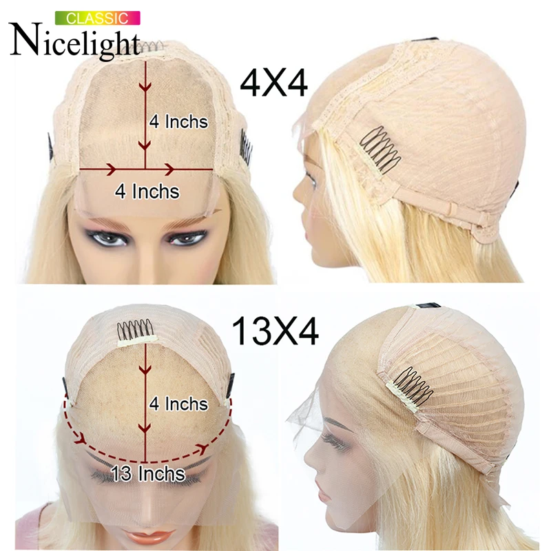 Прямой парик Nicelight 613 блонд 13x4 из человеческих волос бразильский неповрежденных