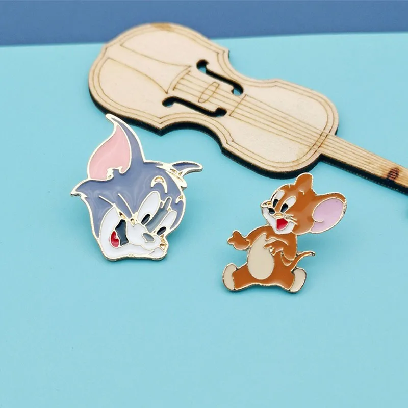 Кошка и мышь ювелирные изделия Женская брошка мультфильм Джерри Том кошка