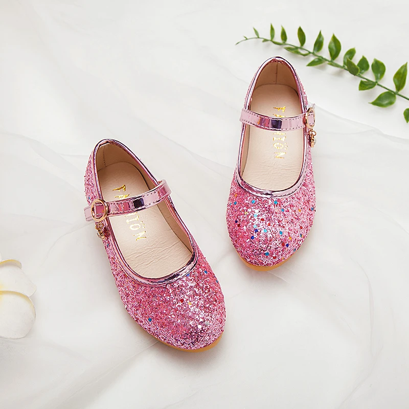 Детские сандалии кожаные туфли с узлом принцессы для девочки детская блестящая