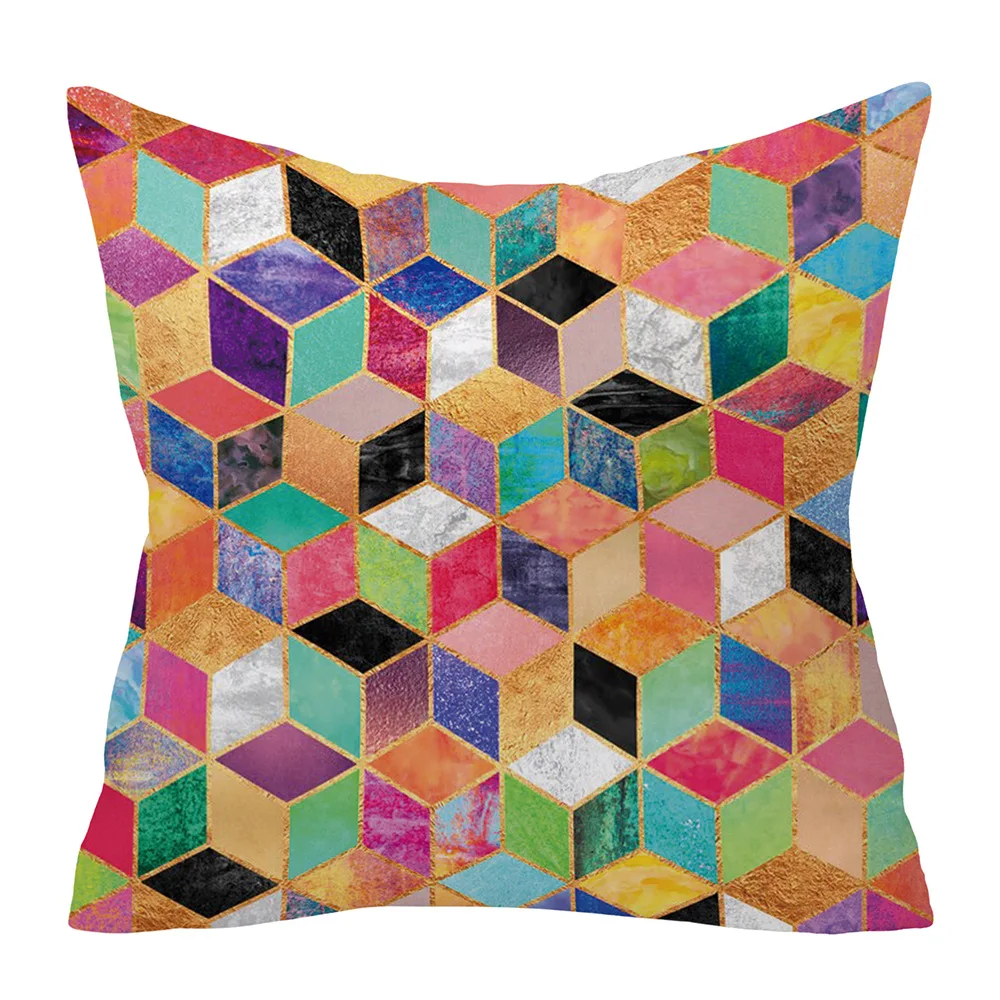 

Abstract geometry peach skin plush pillow pillow case sofa cushion pillow case