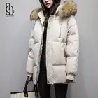 Женская зимняя короткая куртка-бомбер, базовая Теплая стеганая куртка с капюшоном, Женское пальто, свободная меховая парка, шапка, верхняя одежда, зимняя одежда с капюшоном