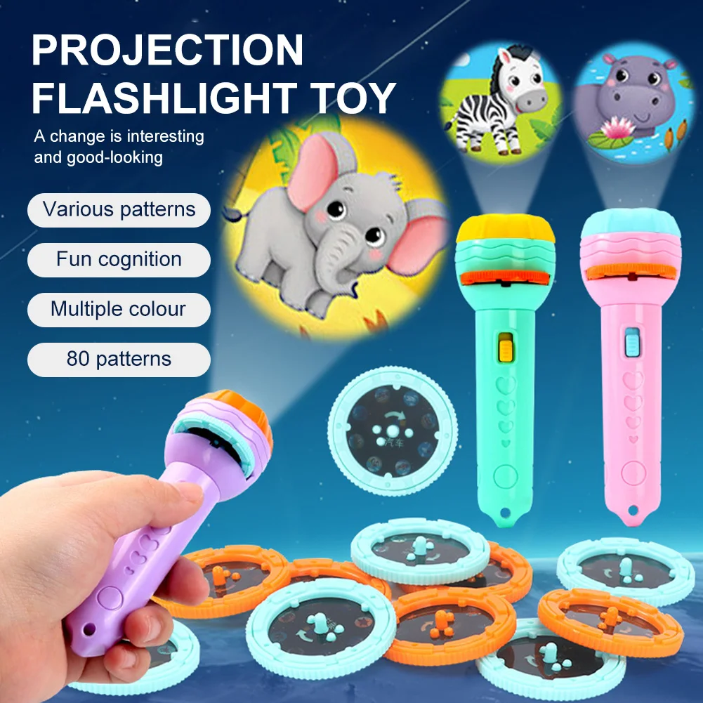 

Cartoon Sleeping Story Book Flashlight Projector Torch Lamp Toy Early Education Toy for Kid Holiday Birthday Gift Light Up Toy