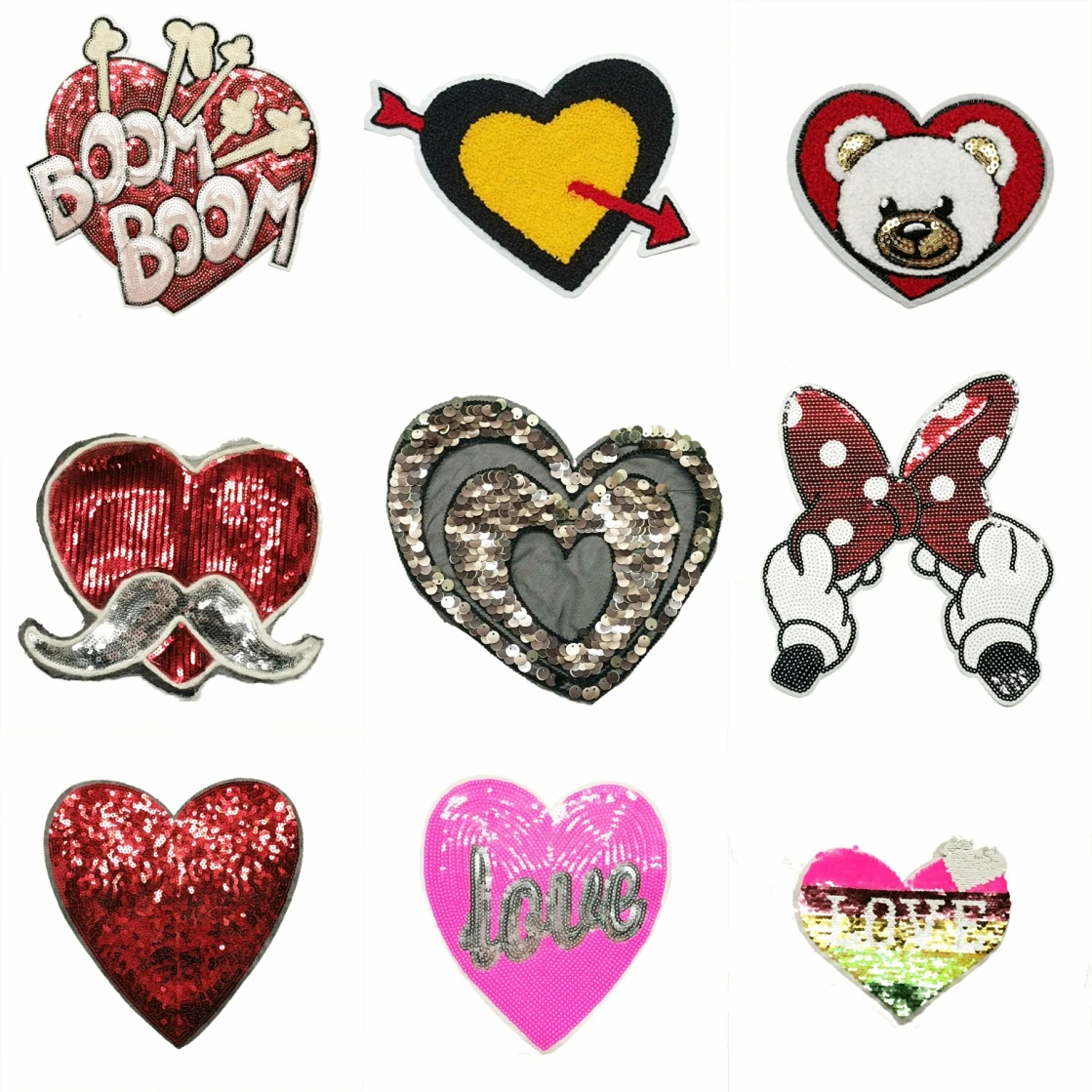 

large embroidery big love heart cartoon patches for clothing PA-48