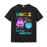 uncle of the little monster birthday family monster shirt hot sale men t shirt cotton tops t shirt fitness tight