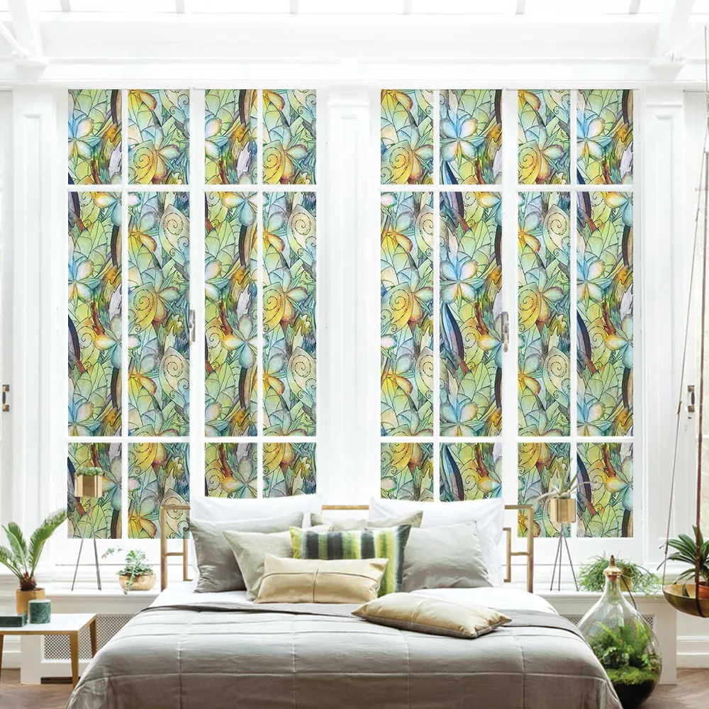 Новинка 2021 четыре листа клевера матовое стекло статическая наклейка оконная