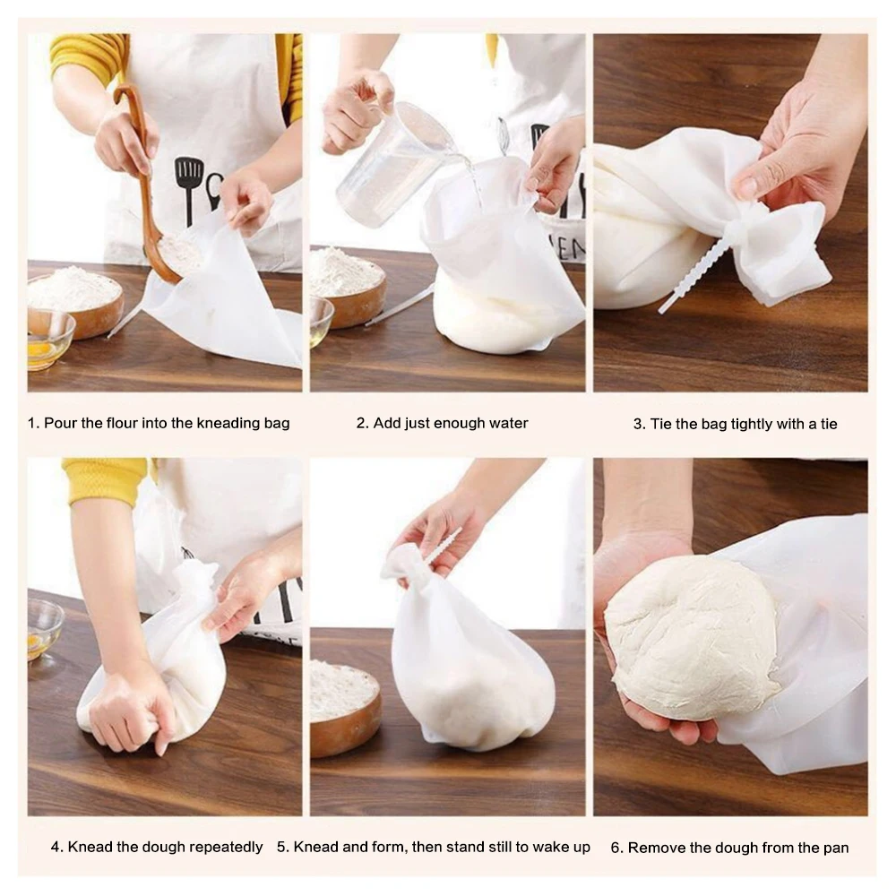 Пищевая силиконовая тестомесильная сумка для смешивания муки сохранения