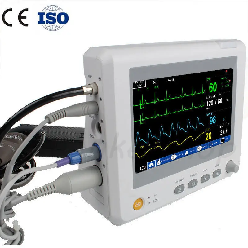 Монитор пациента 8 дюймов 6 параметров NIBP, Spo2, PR, ECG, RESP, TEMP ICU/CCU мульти-параметры монитор пациента