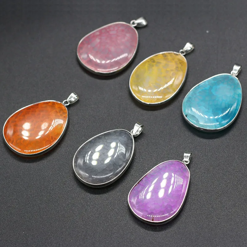 

Natural stone pendant drop type Yellow Stripe Agates faceted pendant necklace for DIY jewelry best birthday gift size 28x42mm