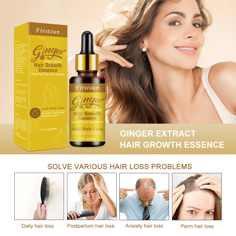 

30ml Ginger Extract Dense Hair Fast Sunburst Hair Growth Essence Restoration Hair Loss Liquid Serum Hair Care Oil