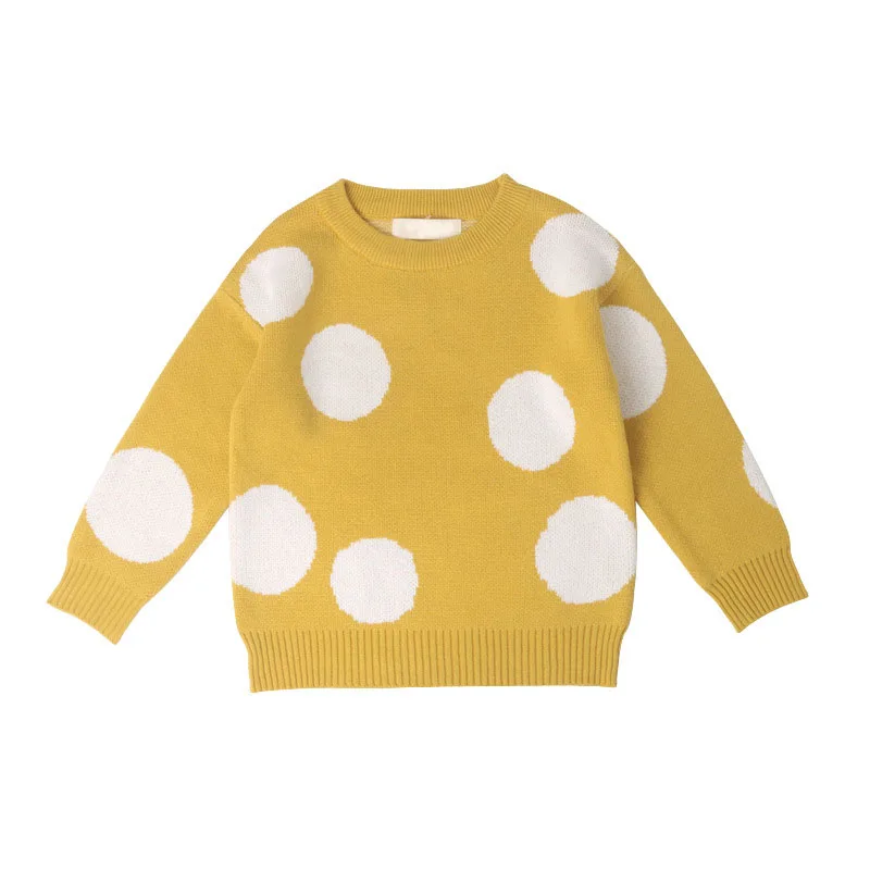 Детские свитера в горошек для мальчиков и девочек зимние вязаные детские