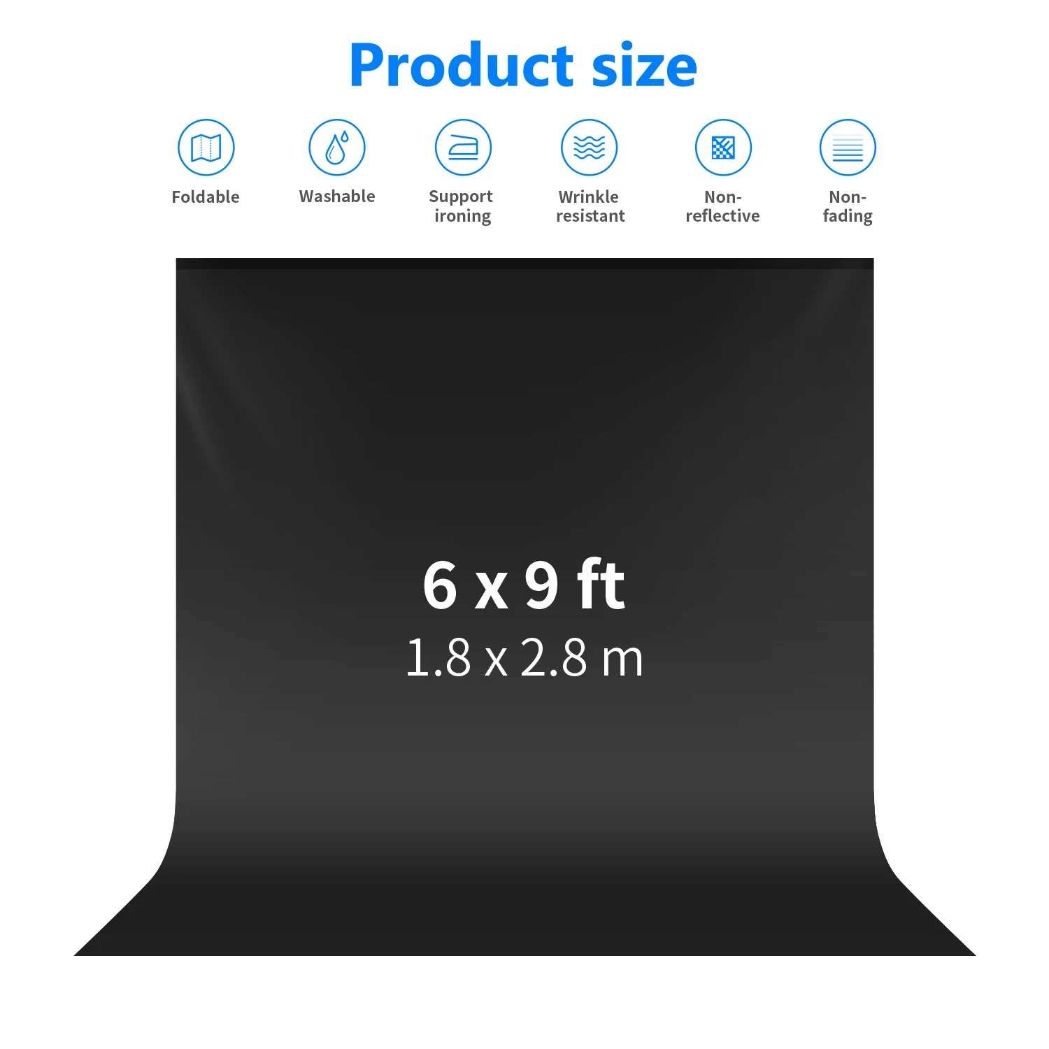 Фон для фотостудии Neewer черный зеленый синий из чистого полиэстера складной|Фон