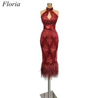 feather cocktail dress short womens clothes evening party gown for special occasion prom custom plus size cheongsam cxf252