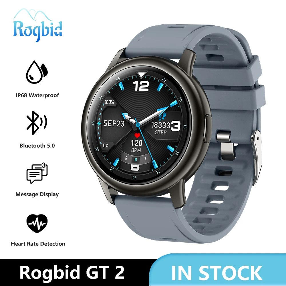 Спортивные Смарт часы Rogbid GT 2 для мужчин и девочек водонепроницаемые с фитнес