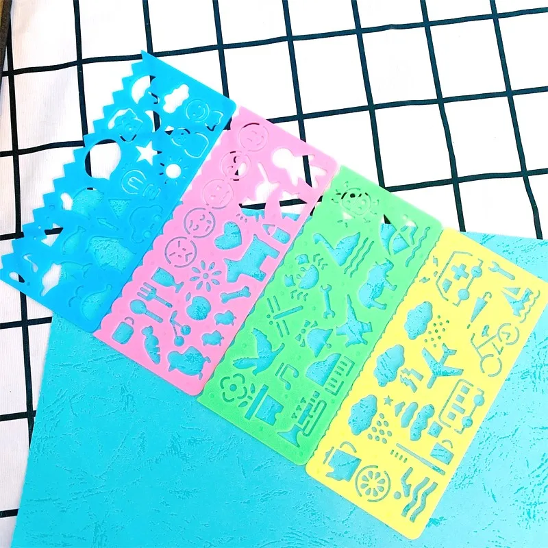 4 шт./компл. яркие цветные шаблоны для рисования линейка подарок канцелярские