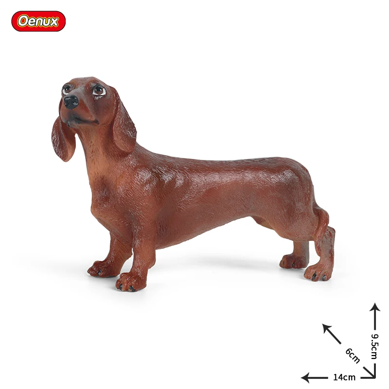 

Oenux New Dog Animal Action Figure Corgi Poodle Golden Retriever Sausagedog Samoyed Model Figurines PVC Collection Toy For Kids
