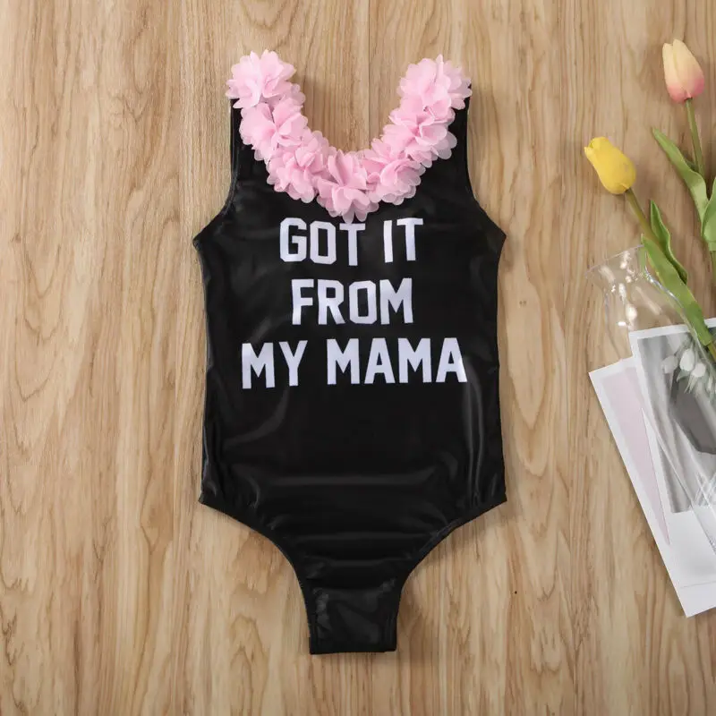 От 6 месяцев до 5 лет бикини с надписью MY MAMA для маленьких девочек летняя пляжная