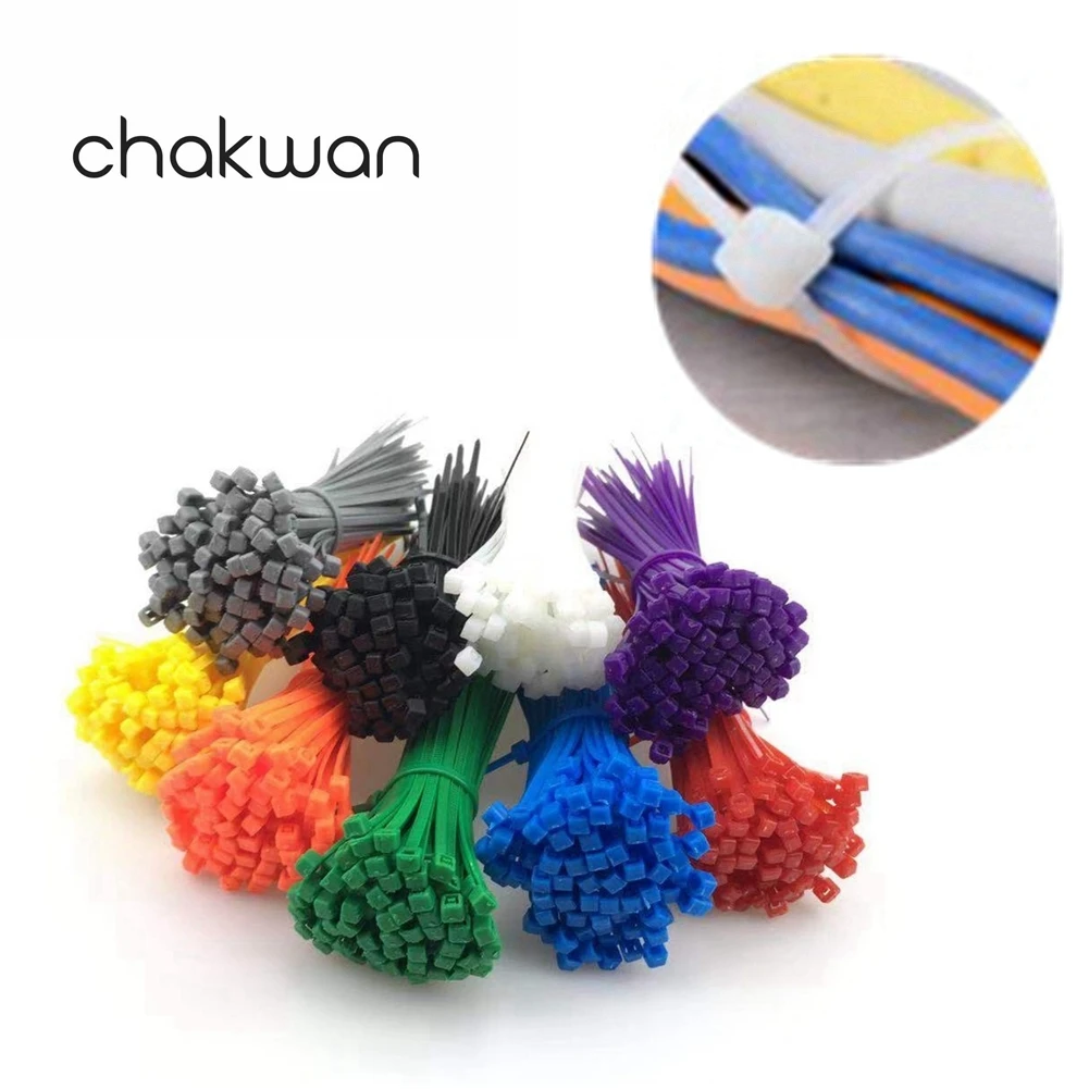 Самоблокирующиеся Нейлоновые кабельные стяжки 100 шт. 3*100 мм красочные