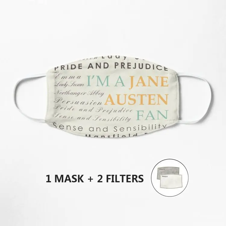 

Дизайнерская маска Im a Jane Austen с узором, пылезащитный респиратор Pm2.5, оптовая продажа, дышащая маска против запаха, маска для бега и спорта