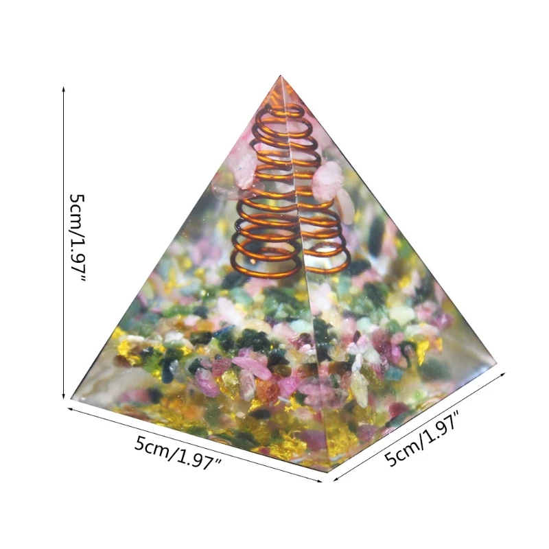 

C5AC Pyramid Seven Chakras Natural Stone Orgonite Energy Crystals EMF Protection