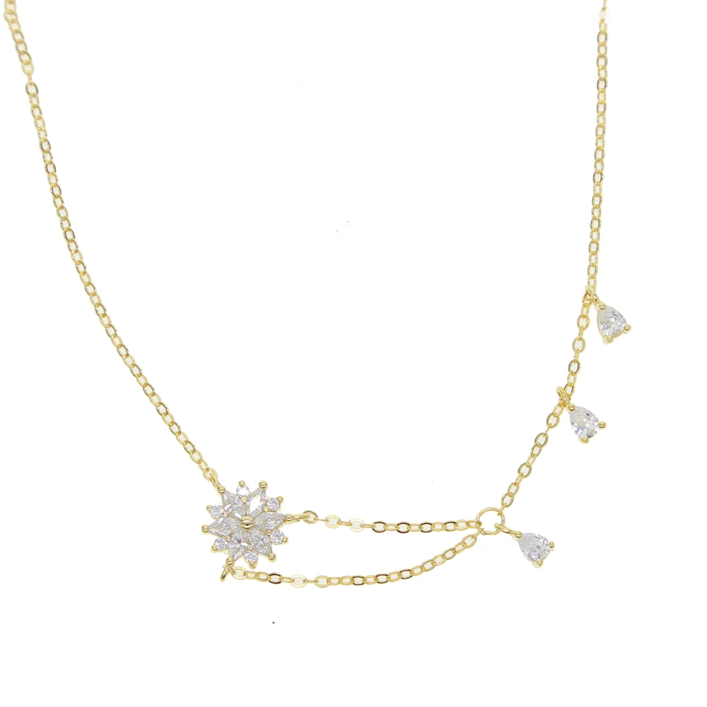 Женский чокер из серебра 2018 пробы с фианитами|Ожерелья| |