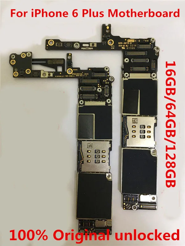 Материнская плата для iPhone 6 Plus 100% оригинальная разблокированная 16 ГБ без Touch ID