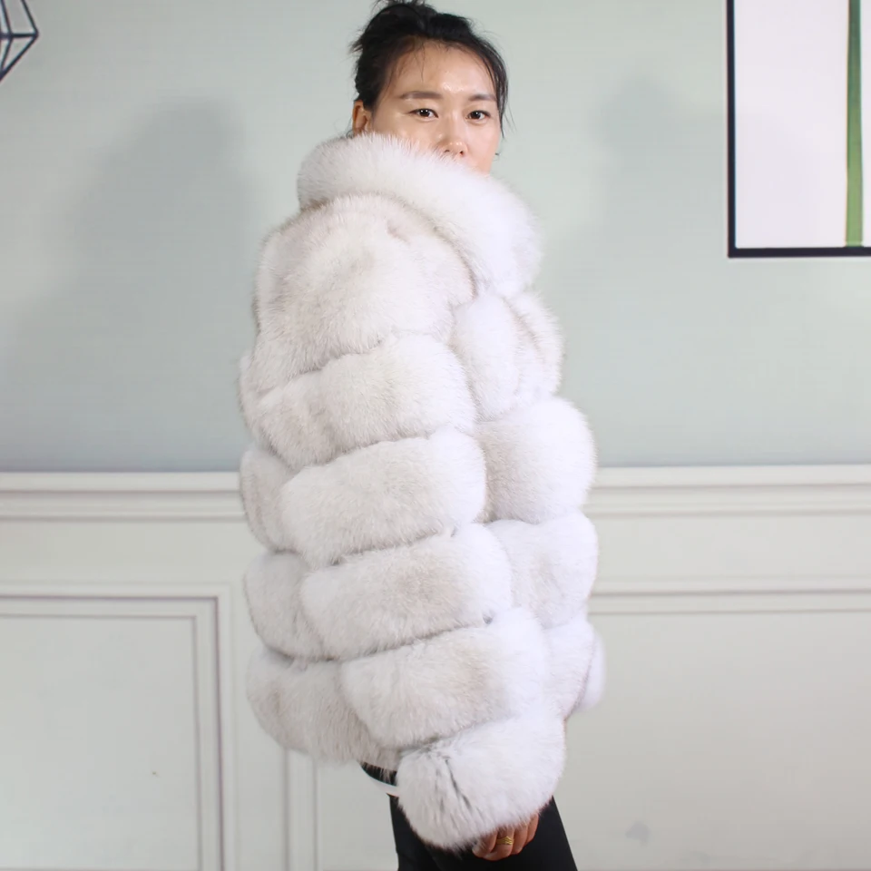 Пальто из натуральной кожи с лисьим мехом куртка большим меховым воротником