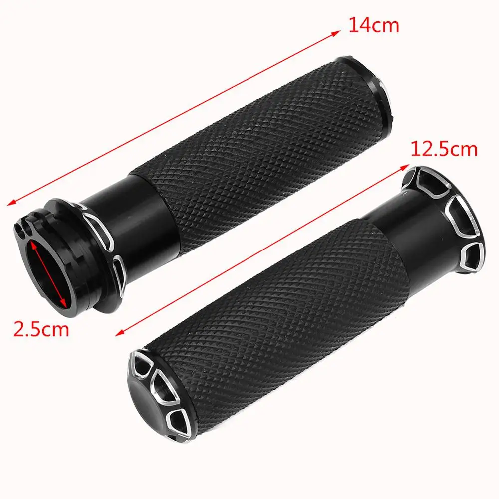 

Universal 1" 25mm Handlebar Grips Black CNC Hand Grip For Harley Touring Sportster Iron 883 1200 Dyna Softail VRSC