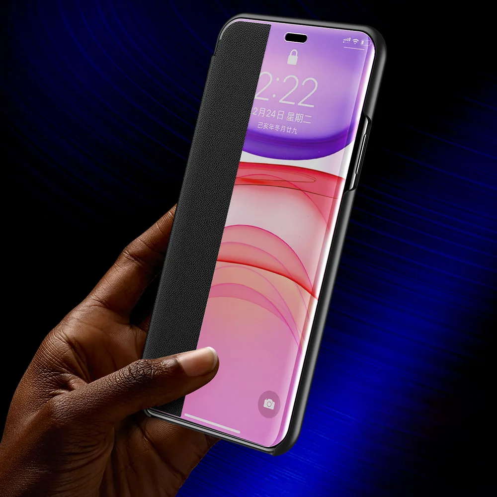 Для Apple iPhone 11 Pro Max Xs XR X 6/6s/7/8 Plus зеркало вид Смарт флип чехол 360 полная защита