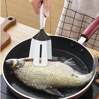 utility tools kitchen supplies 304 stainless steel frying spatula clip gadgets pancakes fried fish pizza steak turning