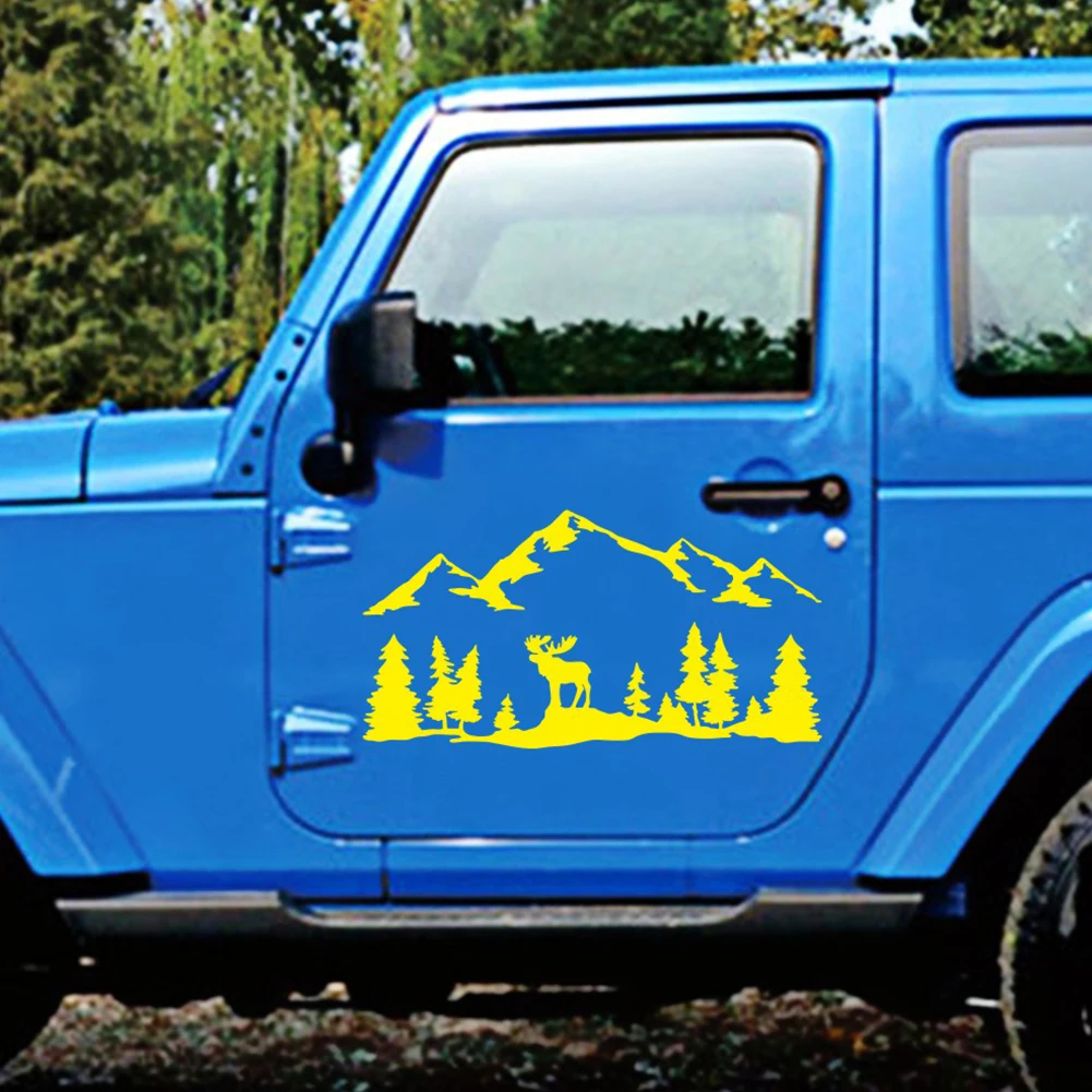 

Car Sticker Mountain Body Scene Stickers Auto Sticker Forest Vinyl Graphic Decoration For Camper RV Trailer Car Accessories