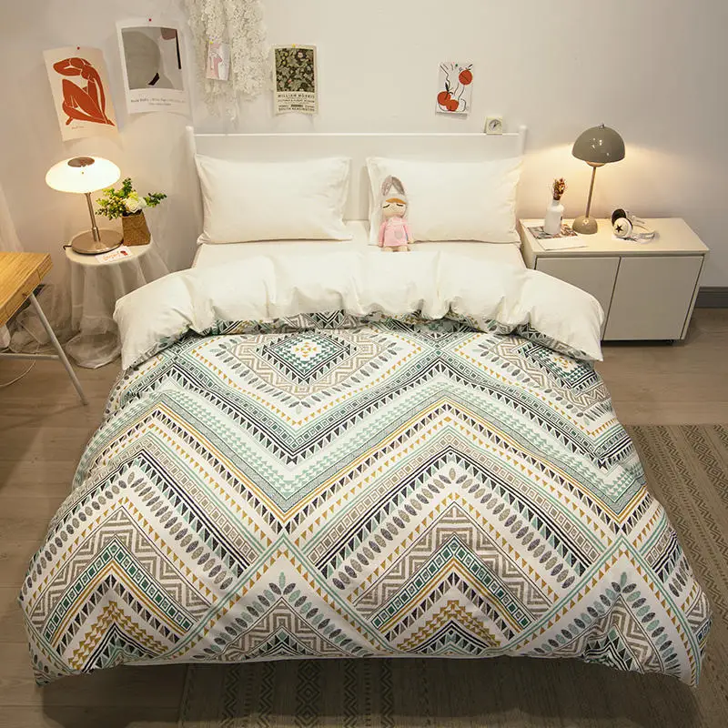 

1 Pc Quilt Cover Cotton Queen Geometric Stripe Duvet Cover 100%Cotton Comforter Cover For Home Housse De Couette 220x240