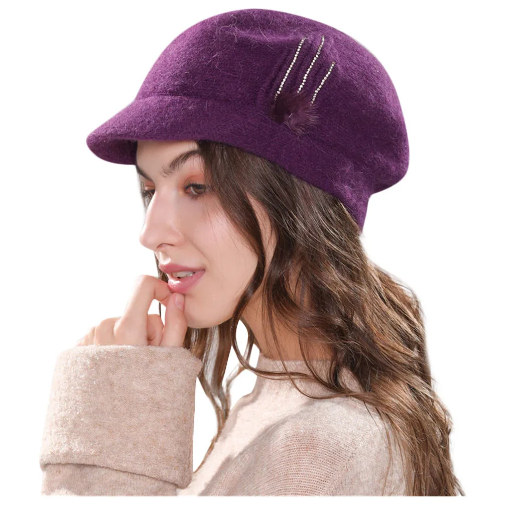 SAGACE Женская мешковатая теплая вязаная крючком Зимняя шерстяная Лыжная шапка с