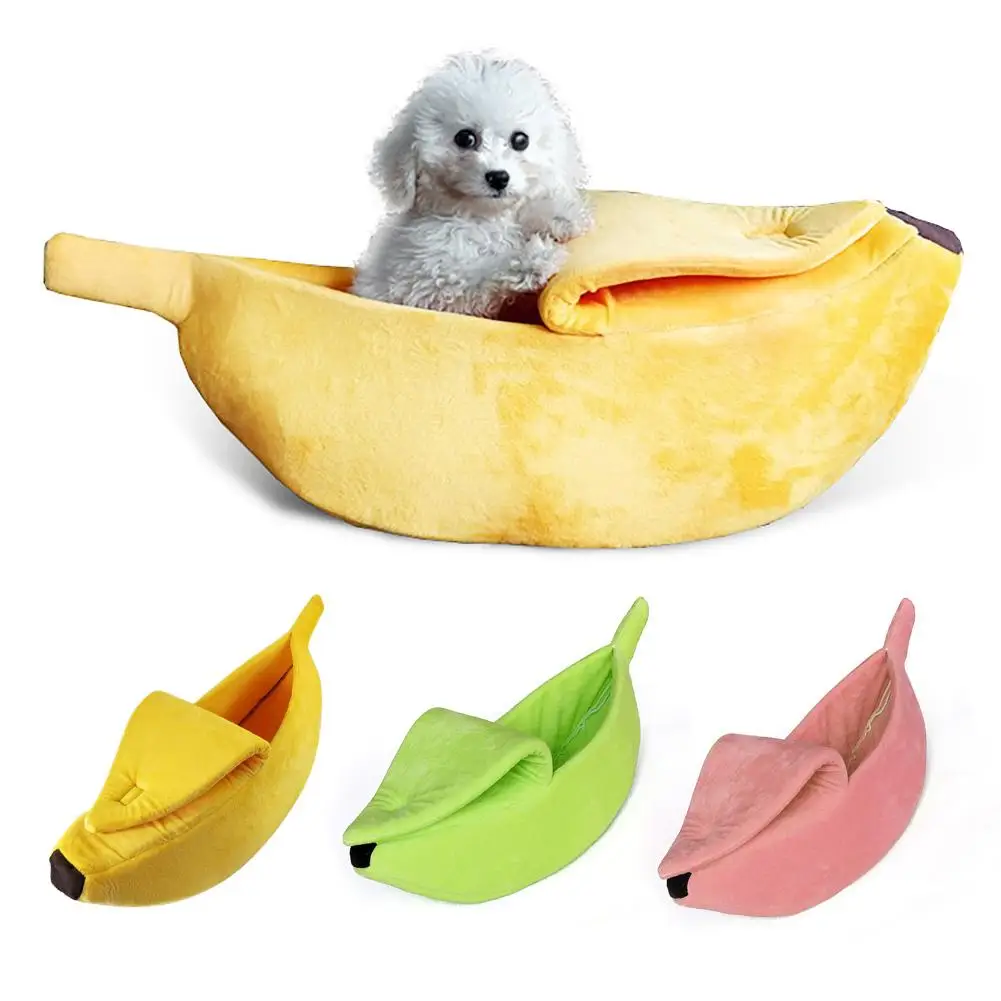 

Banana Shaped Cat Bed Dog House Warm Cozy Puppy Cushion Kennel Portable Soft Pet Sofa Cute Sleeping Bag Funny Basket For Cats