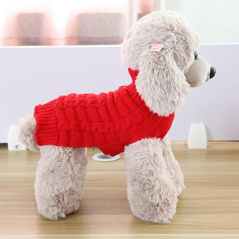 Милые товары для домашних животных вязаный джемпер свитер модный однотонный