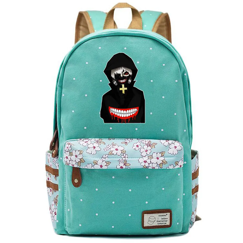 Токийский Гуль канеки Кен Аниме Сумка Рюкзак цветочный точечный Цветочный