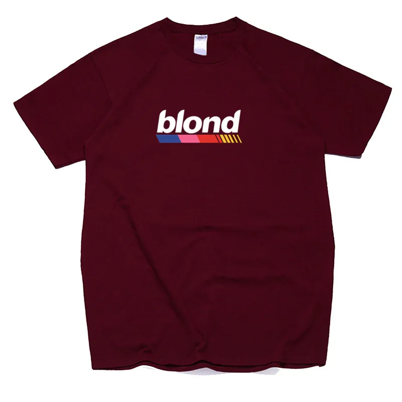 T146B-deepred Мужская футболка Frank Ocean Blonde хип-хоп Rap, футболка унисекс, хлопок, футболка Homme Singer Harajuku, рубашка - Цвет: T146B-deepred