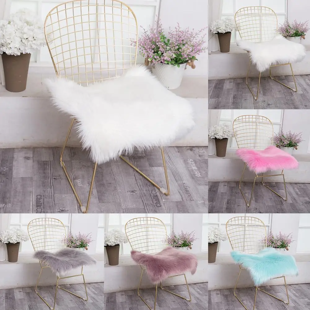 Ковры белые квадратные из искусственного меха для гостиной 5 цветов | Дом и сад