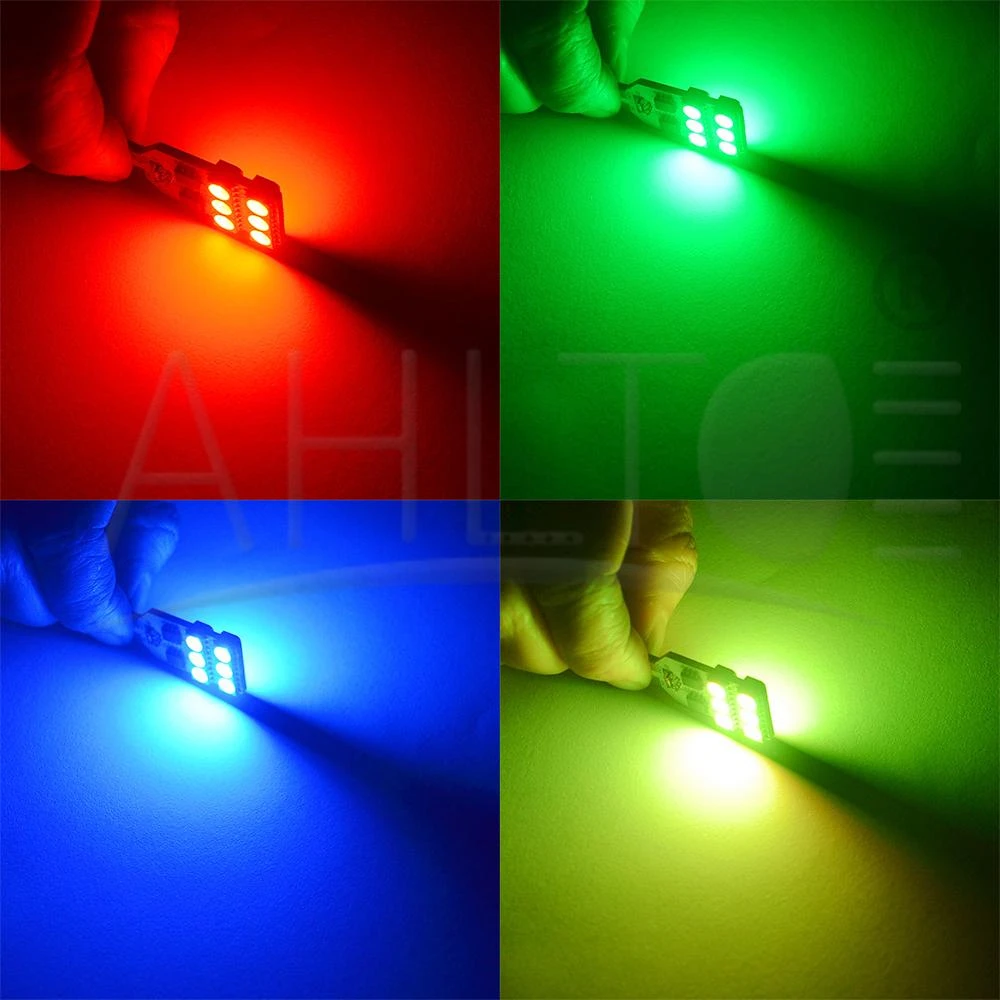2 шт. T10 DC 12V RGB 12SMD 6SMD меняющийся светодиодный атмосфера лампа для салона